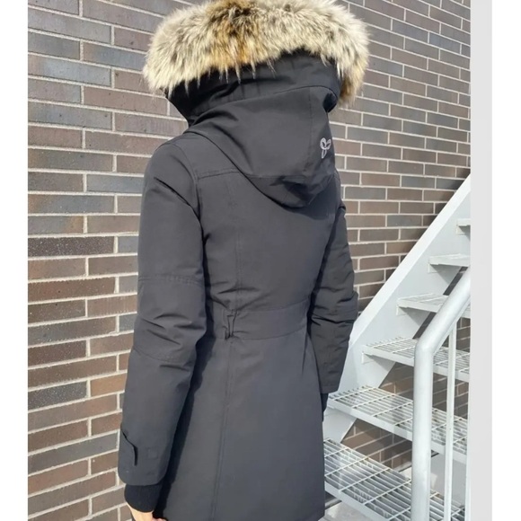 BANCROFT Black Parka with Faux Fur Hood - Picture 4 of 13